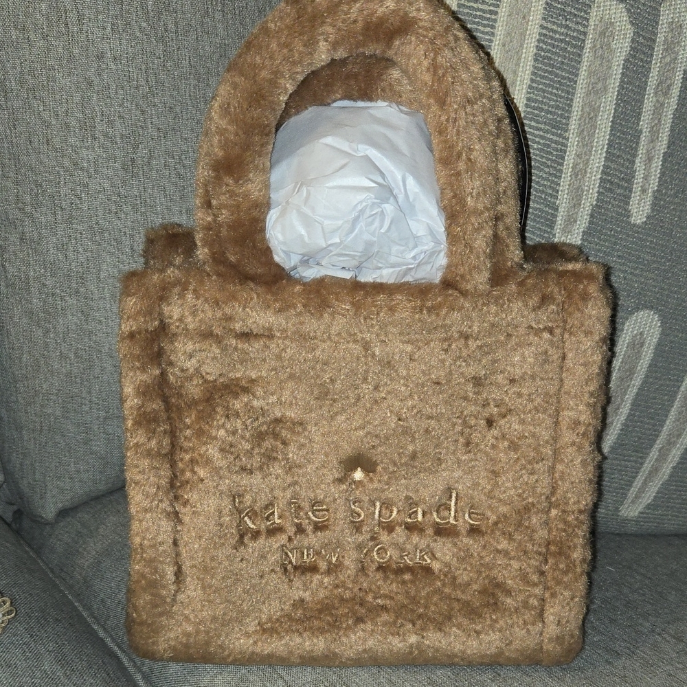 Kate Spade Brown Faux Fur Tote Bag